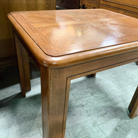 21 in. H Wooden End Table – Square Top with Inlay Detail