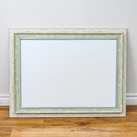 26x34-Inch Distressed White Framed Mirror