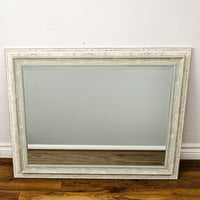 26x34-Inch Distressed White Framed Mirror