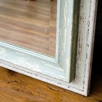 26x34-Inch Distressed White Framed Mirror