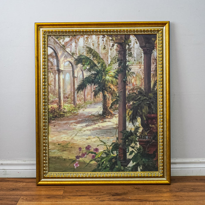 29x35-Inch Framed Artwork Courtyard Landscape