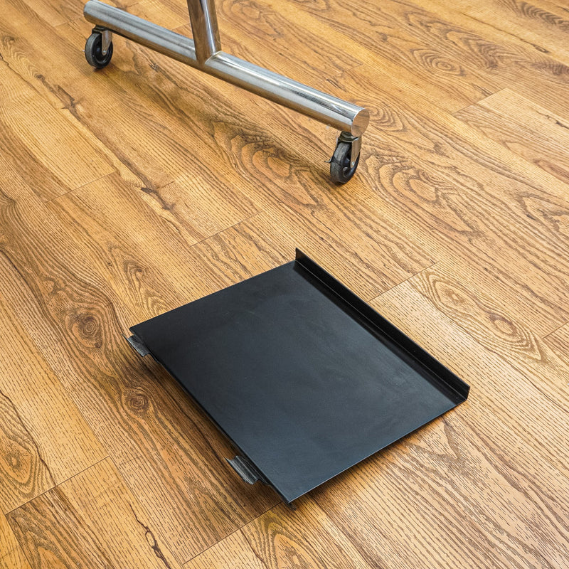 Metal Frame Rolling Slatwall with 9 Document Shelves Each Side