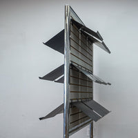 Metal Frame Rolling Slatwall with 9 Document Shelves Each Side