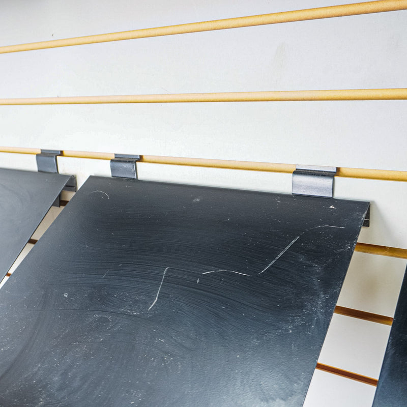 Metal Frame Rolling Slatwall with 9 Document Shelves Each Side
