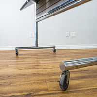 Metal Frame Rolling Slatwall with 9 Document Shelves Each Side