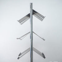 Metal Frame Rolling Slatwall with 9 Document Shelves Each Side