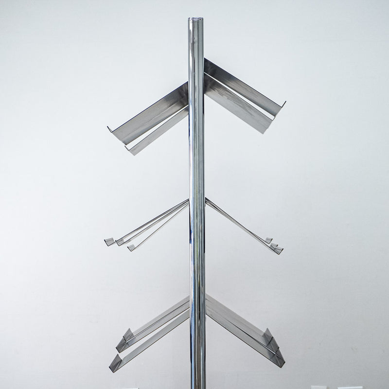 Metal Frame Rolling Slatwall with 9 Document Shelves Each Side