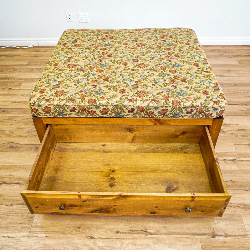 48-Inch Square Spacious Ottoman With Storage Drawers
