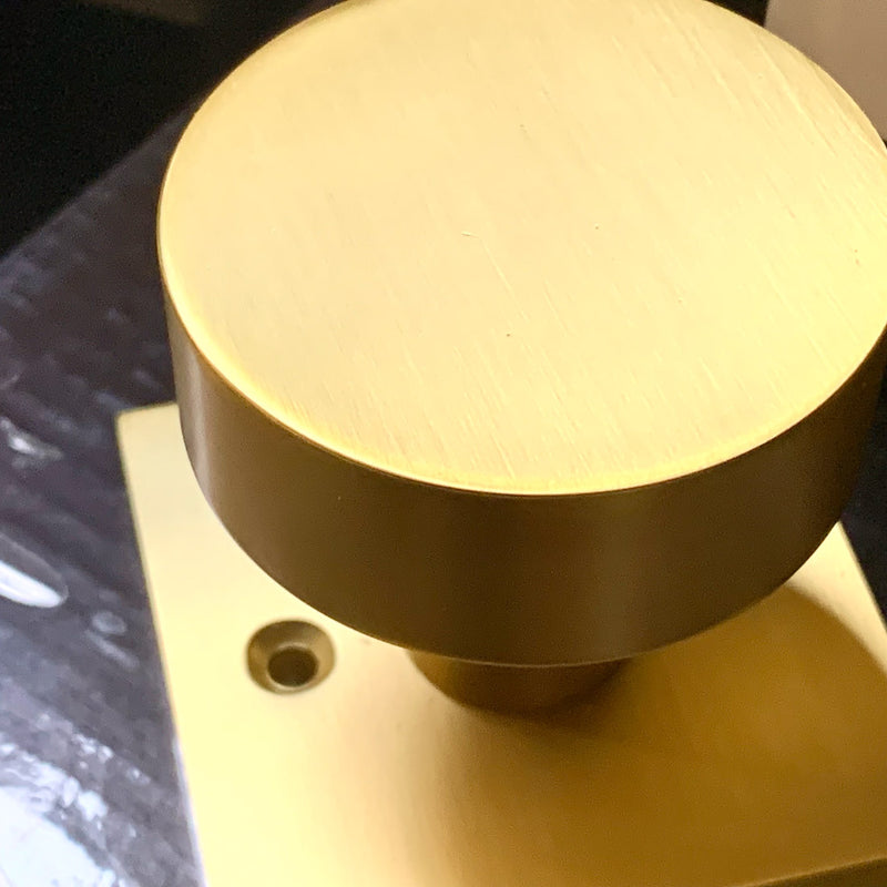 Lisbon Single Dummy Door Knob – Satin Brass Gold