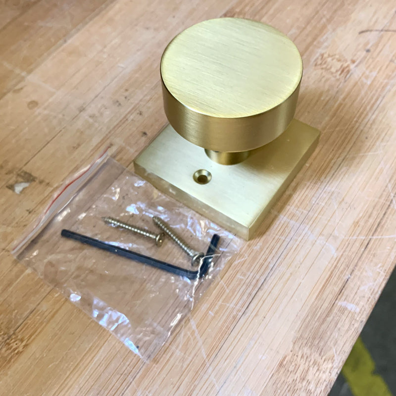 Lisbon Single Dummy Door Knob – Satin Brass Gold