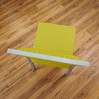 17‑Inch W Side Chair with Silver Metal Frame, Pale Green Pattern Upholstery