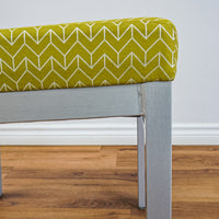 17‑Inch W Side Chair with Silver Metal Frame, Pale Green Pattern Upholstery