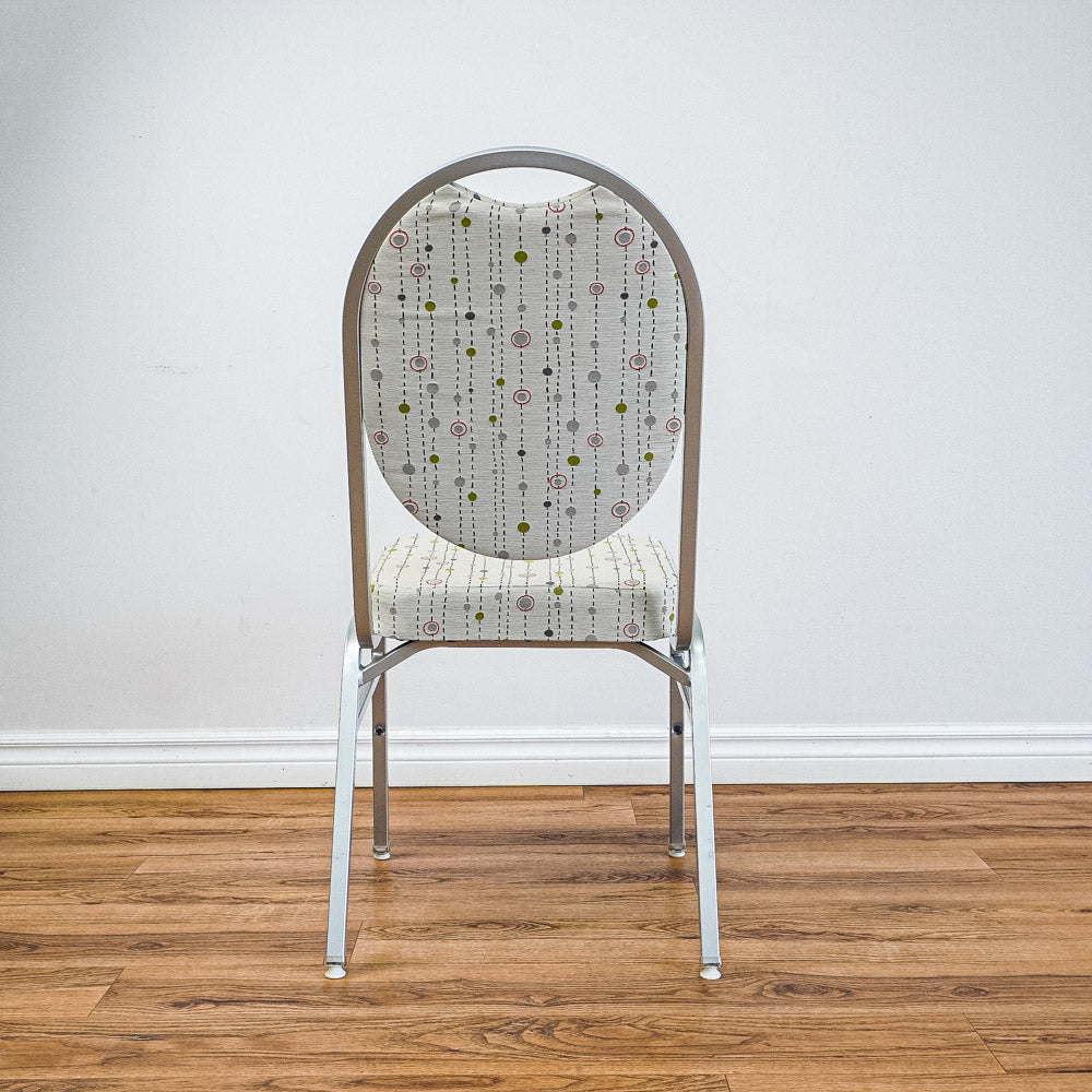 17-Inch W Side Chair with Metal Frame, Geometric Pattern Upholstery