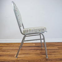 17-Inch W Side Chair with Metal Frame, Geometric Pattern Upholstery