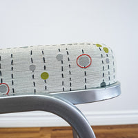 17-Inch W Side Chair with Metal Frame, Geometric Pattern Upholstery
