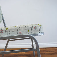 17-Inch W Side Chair with Metal Frame, Geometric Pattern Upholstery