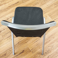 18.5‑Inch W Chair, Silver Metal Base, Black Mesh Backrest, Upholstery Seat