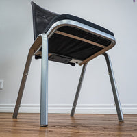 18.5‑Inch W Chair, Silver Metal Base, Black Mesh Backrest, Upholstery Seat