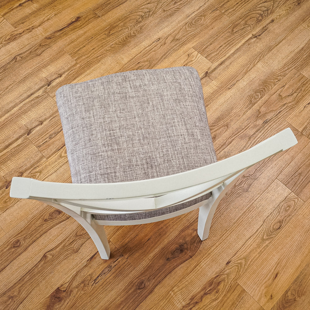 19‑Inch W Side Chair with Cream Wood Frame and Upholstery Seat