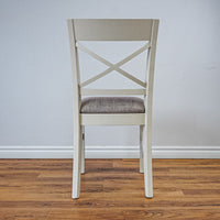 19‑Inch W Side Chair with Cream Wood Frame and Upholstery Seat