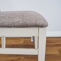 19‑Inch W Side Chair with Cream Wood Frame and Upholstery Seat