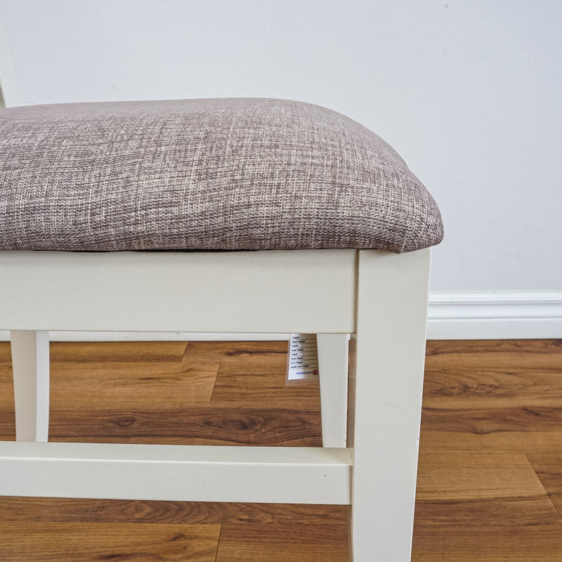 19‑Inch W Side Chair with Cream Wood Frame and Upholstery Seat