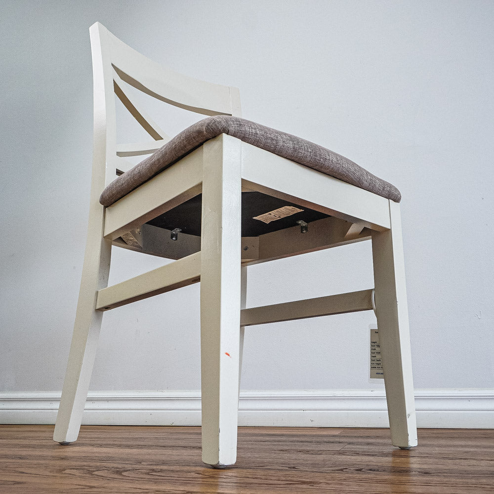 19‑Inch W Side Chair with Cream Wood Frame and Upholstery Seat