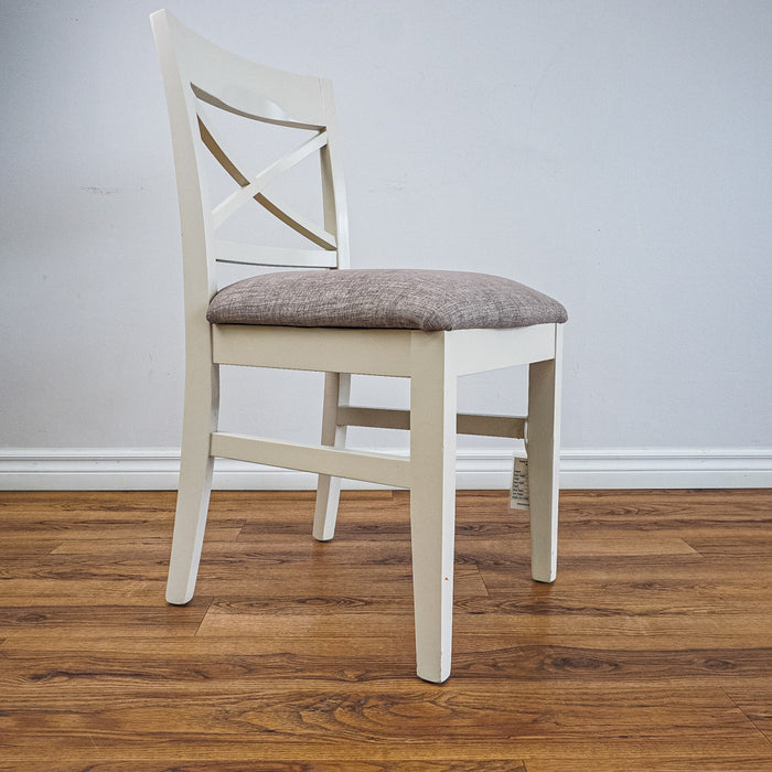 19‑Inch W Side Chair with Cream Wood Frame and Upholstery Seat