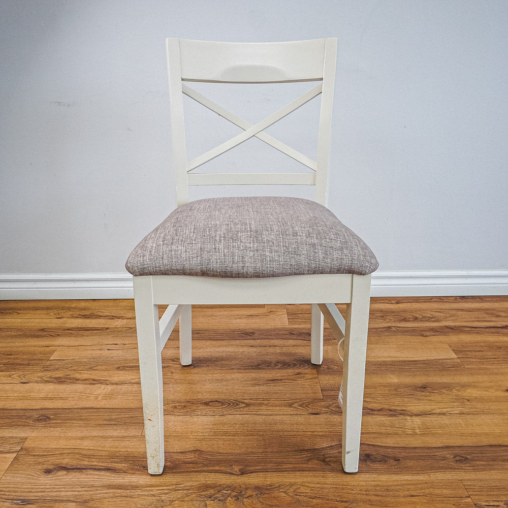 19‑Inch W Side Chair with Cream Wood Frame and Upholstery Seat