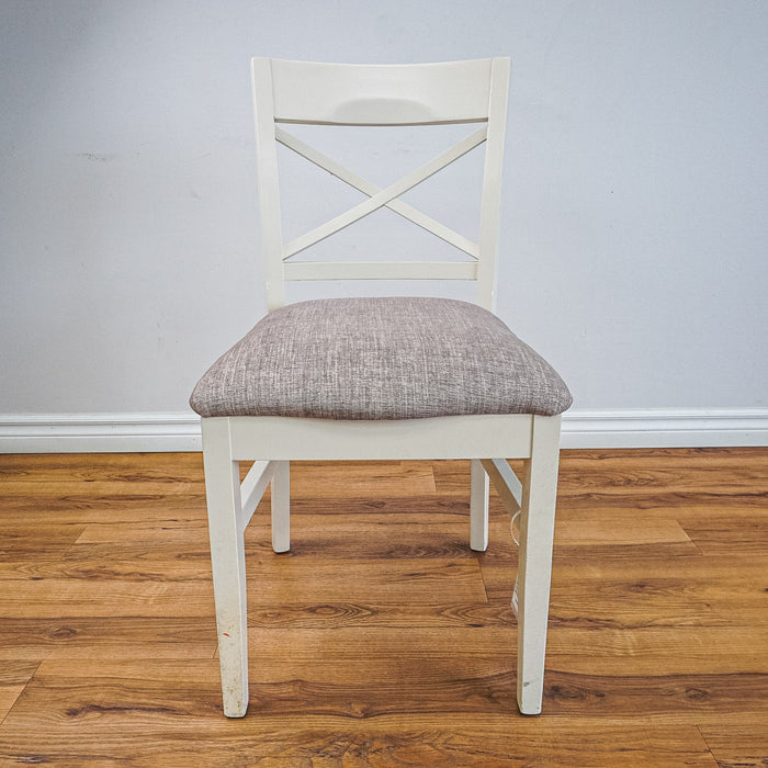 19‑Inch W Side Chair with Cream Wood Frame and Upholstery Seat