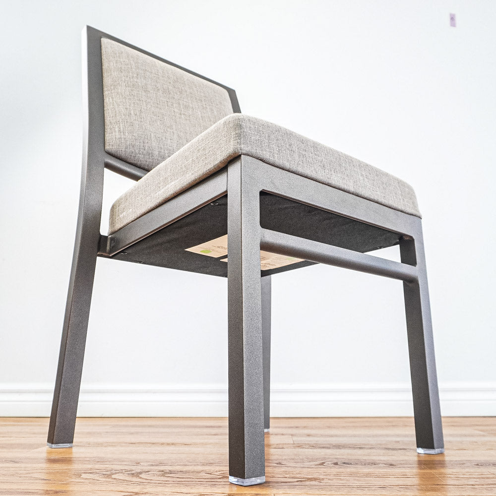17.5-Inch W Side Chair with Bronze Frame and Patterned Upholstery