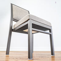 17.5-Inch W Side Chair with Bronze Frame and Patterned Upholstery