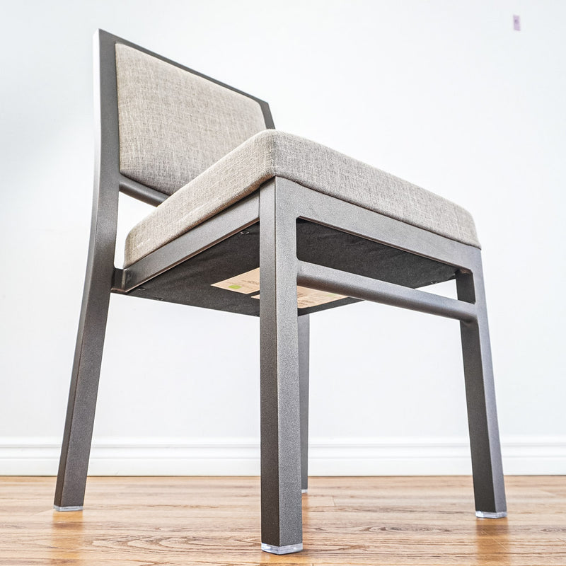 17.5-Inch W Side Chair with Bronze Frame and Patterned Upholstery