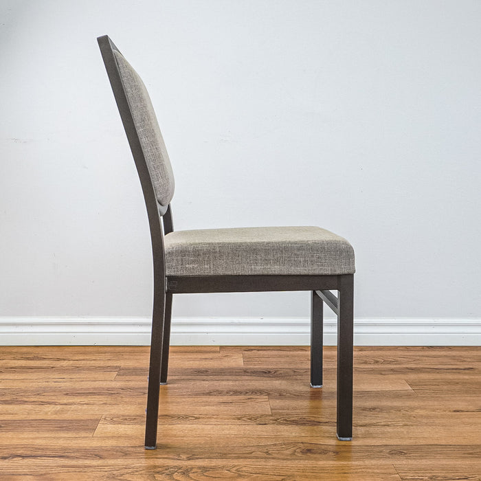 17.5-Inch W Side Chair with Bronze Frame and Patterned Upholstery