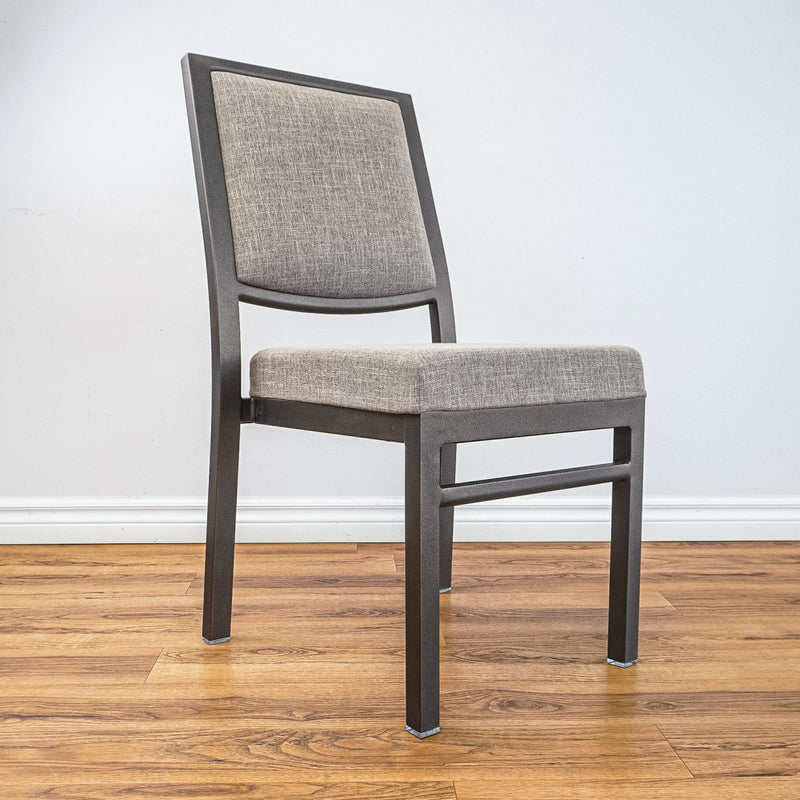 17.5-Inch W Side Chair with Bronze Frame and Patterned Upholstery