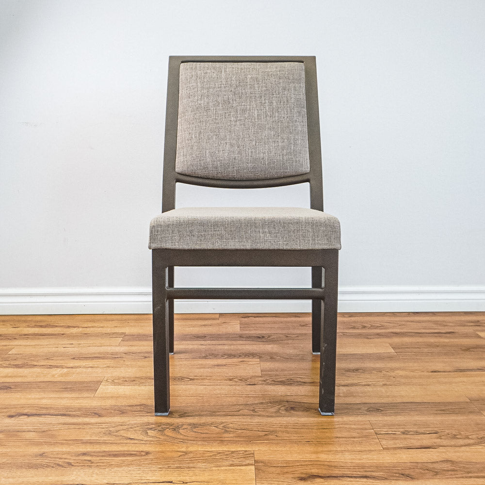 17.5-Inch W Side Chair with Bronze Frame and Patterned Upholstery