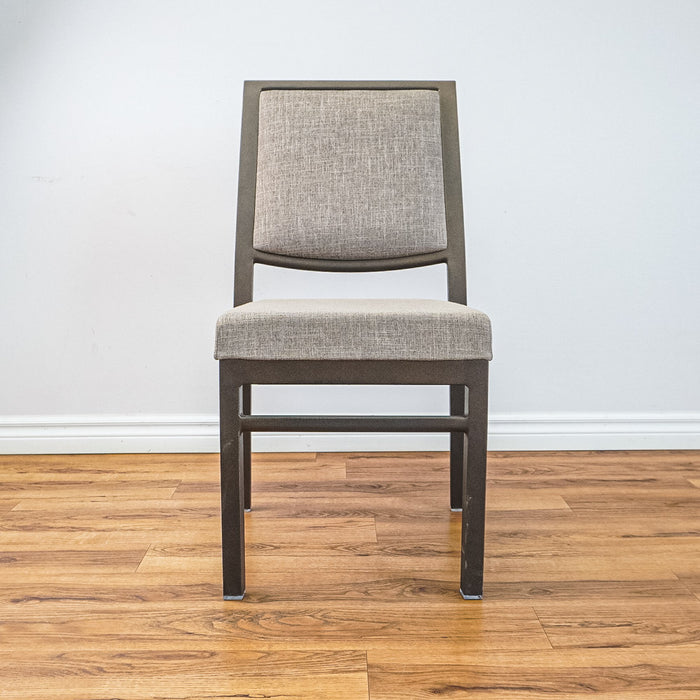 17.5-Inch W Side Chair with Bronze Frame and Patterned Upholstery
