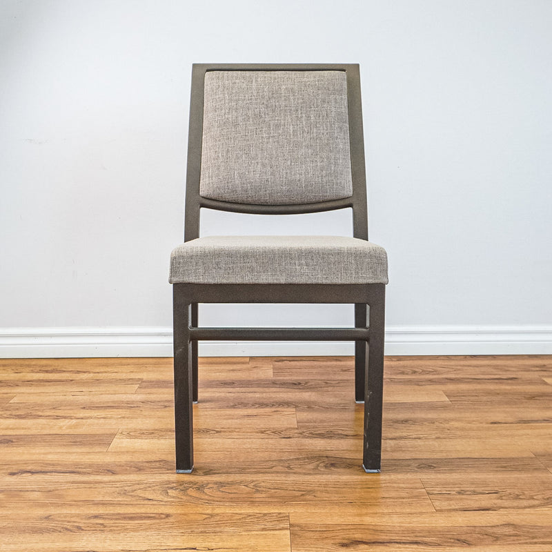 17.5-Inch W Side Chair with Bronze Frame and Patterned Upholstery