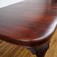 96-Inch Queen Anne Dining Table With 3 Leaves And 8 Chairs