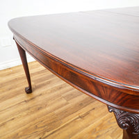 96-Inch Queen Anne Dining Table With 3 Leaves And 8 Chairs