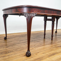 96-Inch Queen Anne Dining Table With 3 Leaves And 8 Chairs