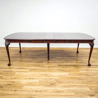 96-Inch Queen Anne Dining Table With 3 Leaves And 8 Chairs