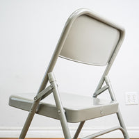 Grey Foldable Chair in Durable Heavy-Duty Steel Frame