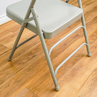 Grey Foldable Chair in Durable Heavy-Duty Steel Frame