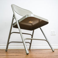 Grey Foldable Chair in Durable Heavy-Duty Steel Frame