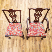 96-Inch Queen Anne Dining Table With 3 Leaves And 8 Chairs
