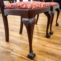 96-Inch Queen Anne Dining Table With 3 Leaves And 8 Chairs