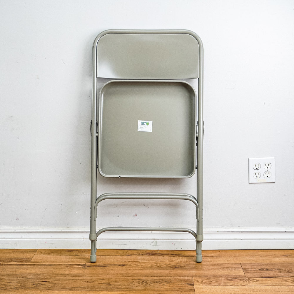 Grey Foldable Chair in Durable Heavy-Duty Steel Frame