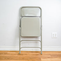 Grey Foldable Chair in Durable Heavy-Duty Steel Frame