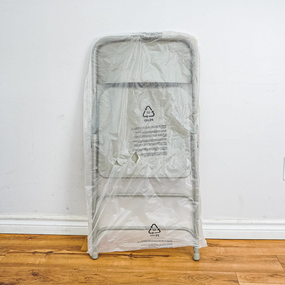 Grey Foldable Chair in Durable Heavy-Duty Steel Frame